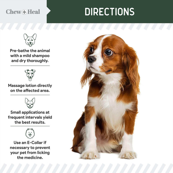 Chew + Heal Hydrocortisone Lotion for Dogs - 4 oz Anti Itch Cream for Irritated Skin - Elvoros