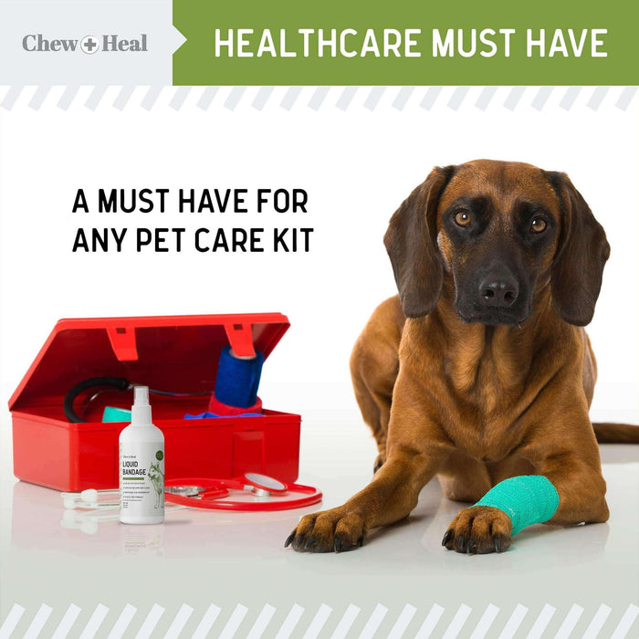 Chew + Heal Liquid Bandage for Dogs - 4 oz Spray with Aloe - Elvoros