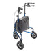 Drive Medical 3 Wheel Rollator Rolling Walker with Basket Tray and Pouch - Elvoros