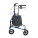 Drive Medical 3 Wheel Rollator Rolling Walker with Basket Tray and Pouch - Elvoros