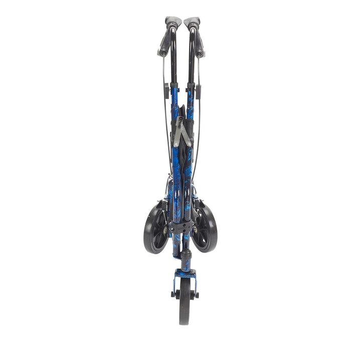 Drive Medical 3 Wheel Rollator Rolling Walker with Basket Tray and Pouch - Elvoros