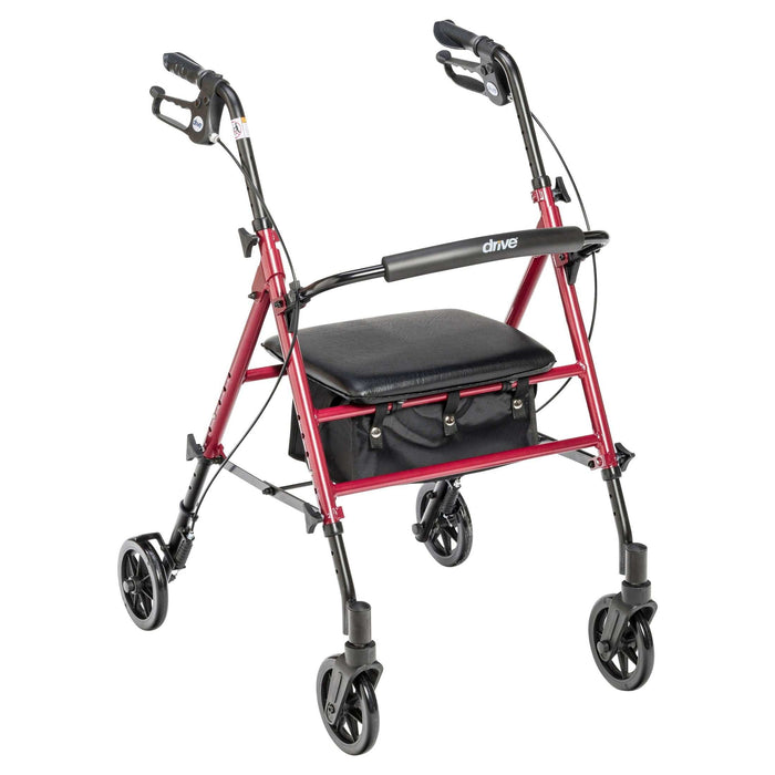 Drive Medical Adjustable Height Rollator Rolling Walker with 6" Wheels - Elvoros