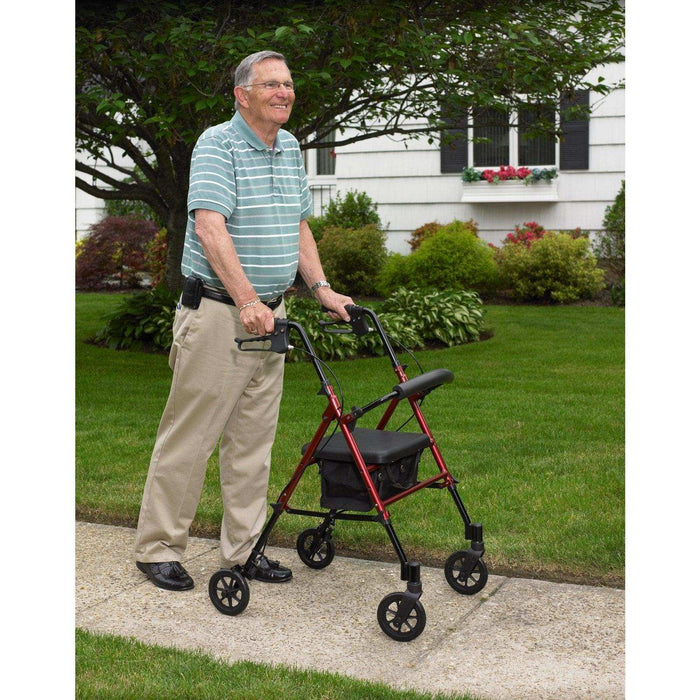Drive Medical Adjustable Height Rollator Rolling Walker with 6" Wheels - Elvoros