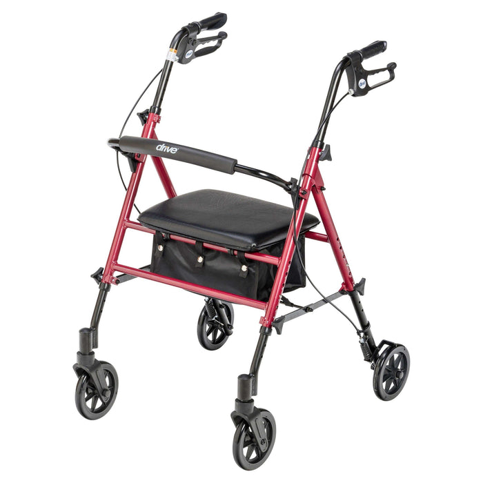 Drive Medical Adjustable Height Rollator Rolling Walker with 6" Wheels - Elvoros