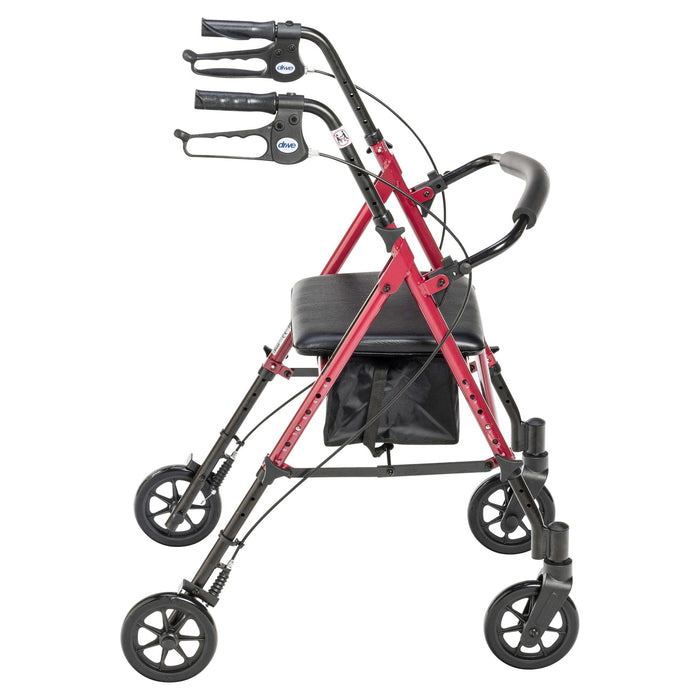 Drive Medical Adjustable Height Rollator Rolling Walker with 6" Wheels - Elvoros