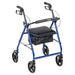 Drive Medical Aluminum Rollator Rolling Walker with Fold Up and Removable Back Support and Padded Seat - Elvoros