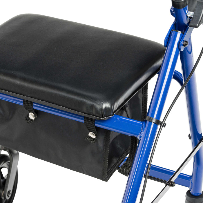 Drive Medical Aluminum Rollator Rolling Walker with Fold Up and Removable Back Support and Padded Seat - Elvoros