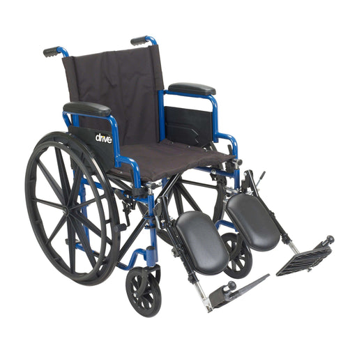 Drive Medical Blue Streak Wheelchair with Flip Back Desk Arms - Elvoros