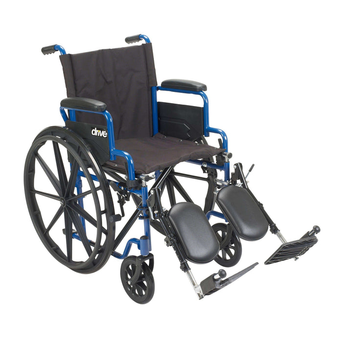 Drive Medical Blue Streak Wheelchair with Flip Back Desk Arms - Elvoros