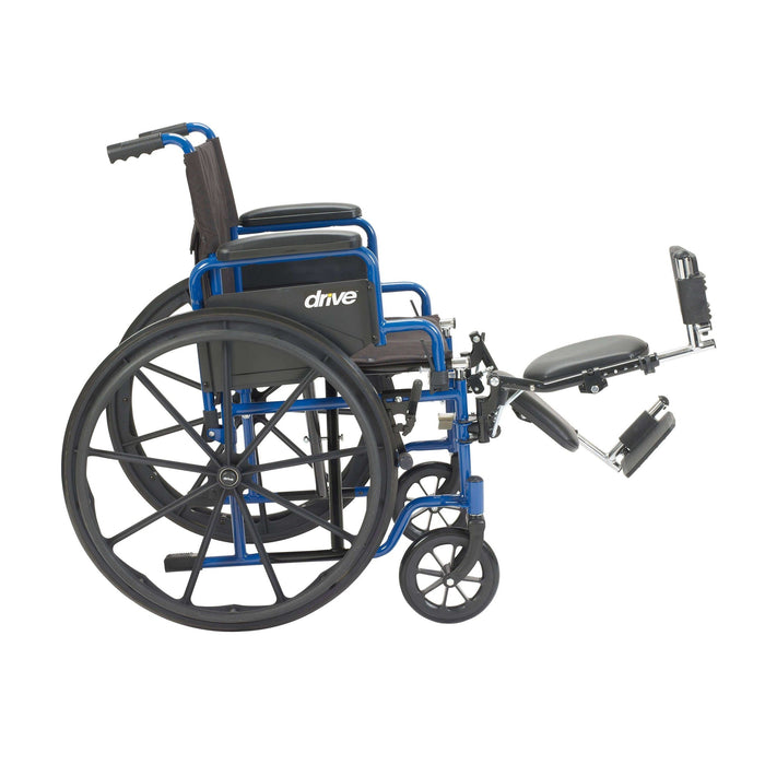 Drive Medical Blue Streak Wheelchair with Flip Back Desk Arms - Elvoros