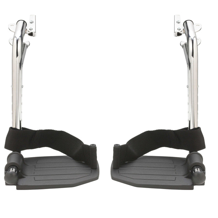 Drive Medical Chrome Swing Away Footrests with Aluminum Footplates - 1 Pair - Elvoros