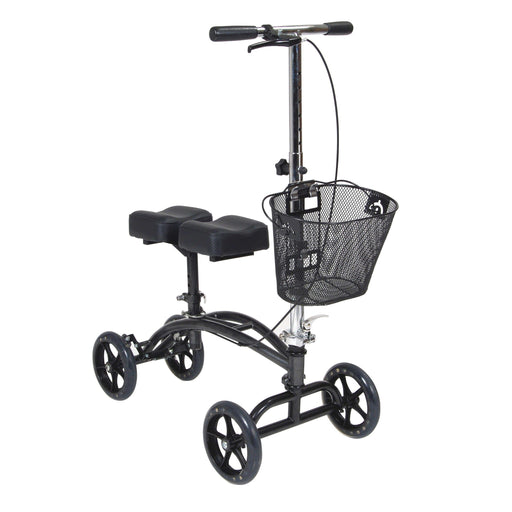 Drive Medical Dual Pad Steerable Knee Walker Knee Scooter with Basket Alternative to Crutches - Elvoros