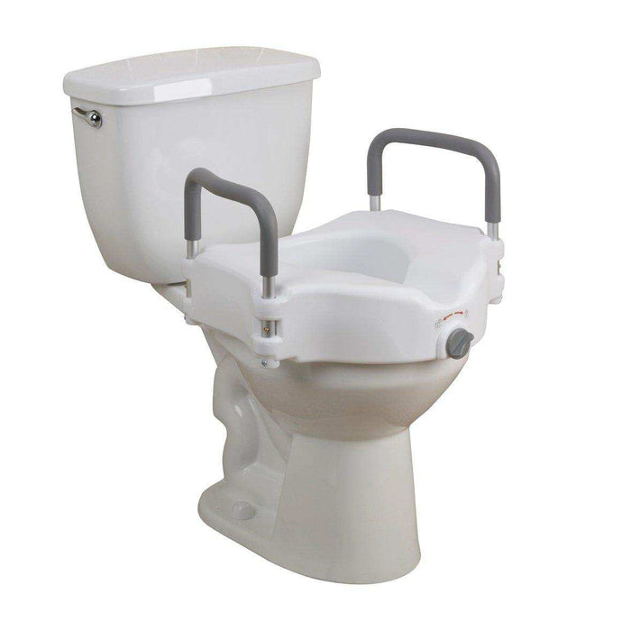 Drive Medical Elevated Raised Toilet Seat with Removable Padded Arms - Elvoros
