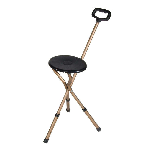 Drive Medical Folding Lightweight Cane Seat Adjustable Height - Bronze - Elvoros