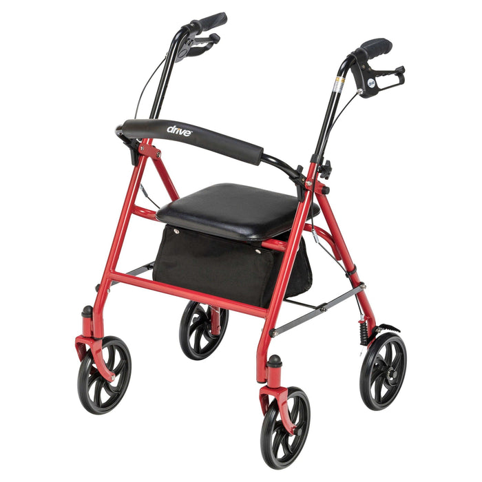 Drive Medical Four Wheel Rollator Rolling Walker with Fold Up Removable Back Support - Elvoros