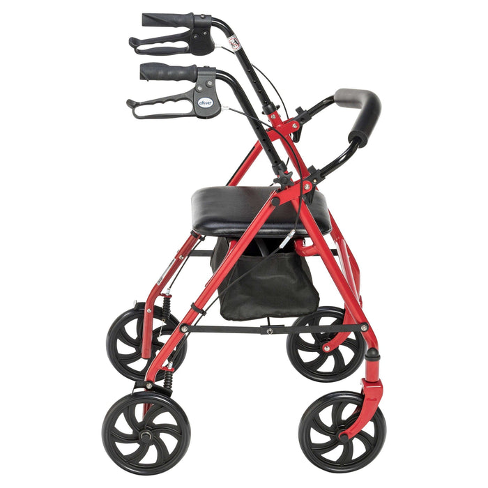 Drive Medical Four Wheel Rollator Rolling Walker with Fold Up Removable Back Support - Elvoros