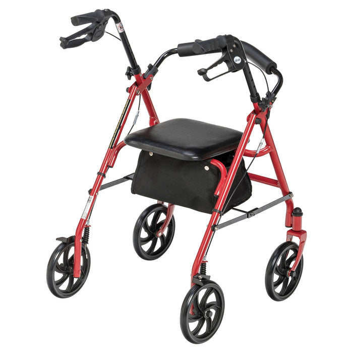 Drive Medical Four Wheel Rollator Rolling Walker with Fold Up Removable Back Support - Elvoros