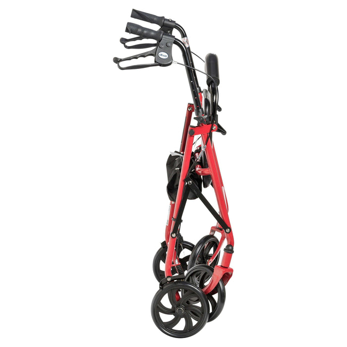 Drive Medical Four Wheel Rollator Rolling Walker with Fold Up Removable Back Support - Elvoros
