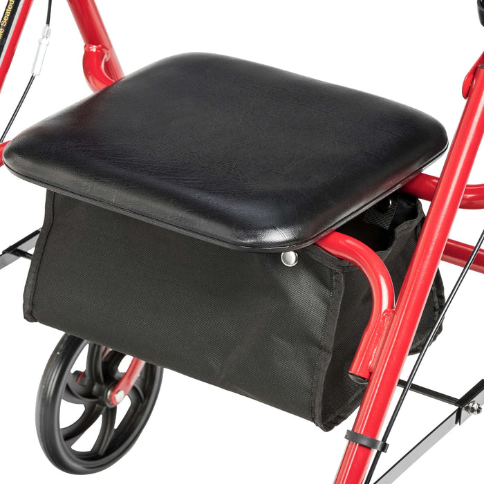 Drive Medical Four Wheel Rollator Rolling Walker with Fold Up Removable Back Support - Elvoros