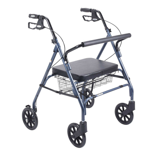 Drive Medical Heavy Duty Bariatric Rollator Rolling Walker with Large Padded Seat - Elvoros