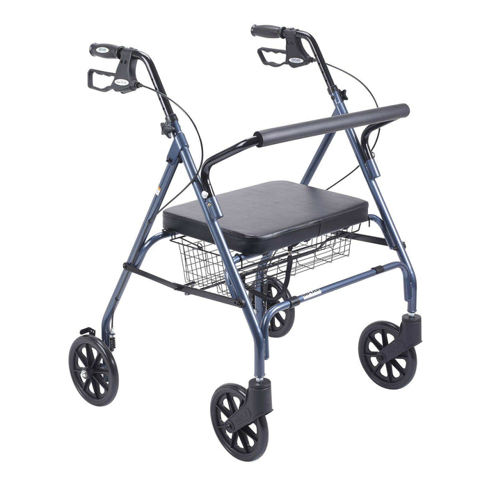 Drive Medical Heavy Duty Bariatric Rollator Rolling Walker with Large Padded Seat - Elvoros