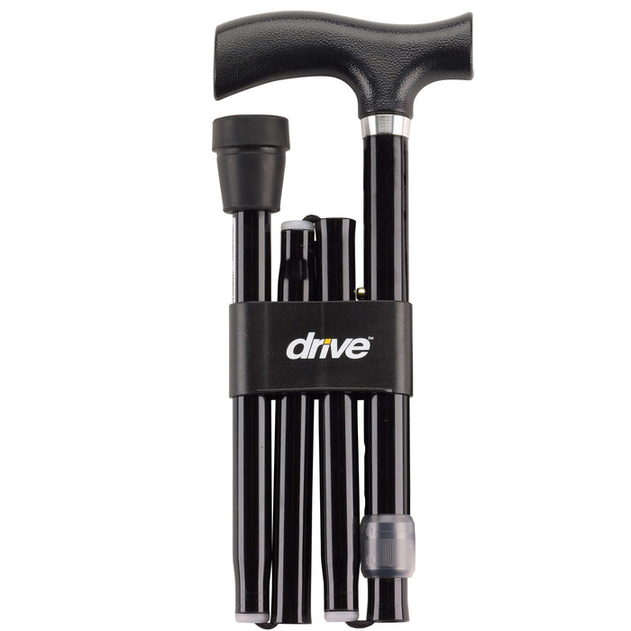 Drive Medical Heavy Duty Folding Cane Lightweight Adjustable with T Handle - Elvoros
