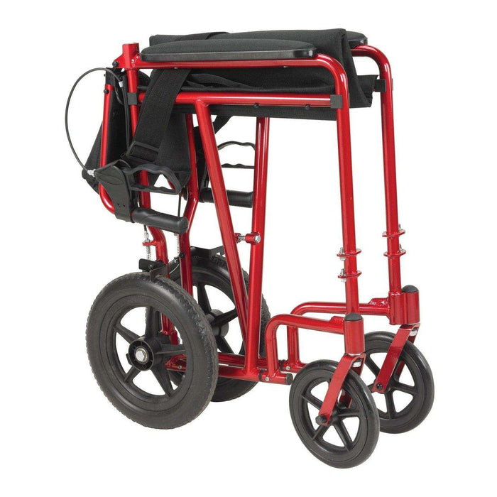 Drive Medical Lightweight Expedition Transport Wheelchair with Hand Brakes - Elvoros