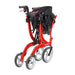 Drive Medical Nitro Duet Dual Function Transport Wheelchair and Rollator Rolling Walker - Red - Elvoros