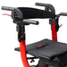 Drive Medical Nitro Duet Dual Function Transport Wheelchair and Rollator Rolling Walker - Red - Elvoros