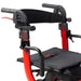 Drive Medical Nitro Duet Dual Function Transport Wheelchair and Rollator Rolling Walker - Red - Elvoros