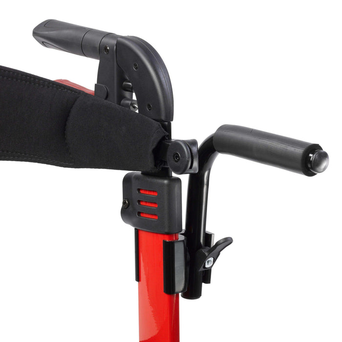 Drive Medical Nitro Duet Dual Function Transport Wheelchair and Rollator Rolling Walker - Red - Elvoros