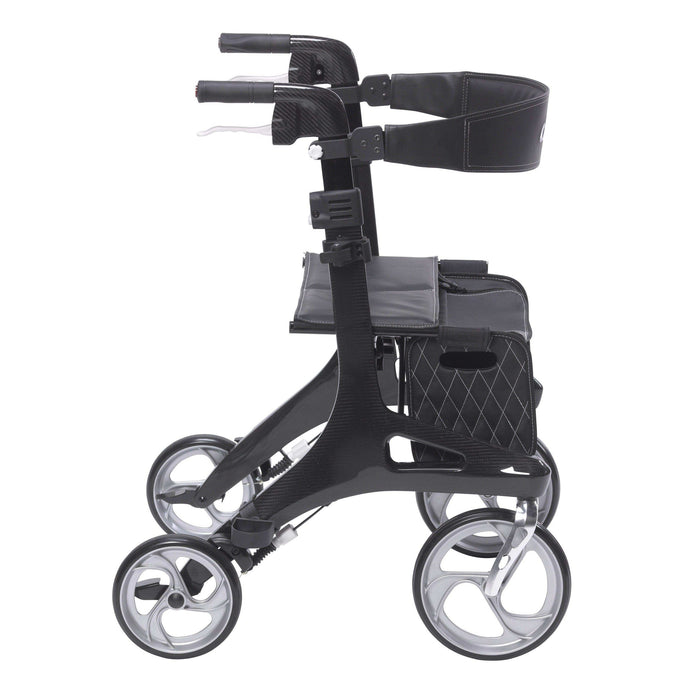 Drive Medical Nitro Elite CF Carbon Fiber Rollator Rolling Walker - Black - Elvoros