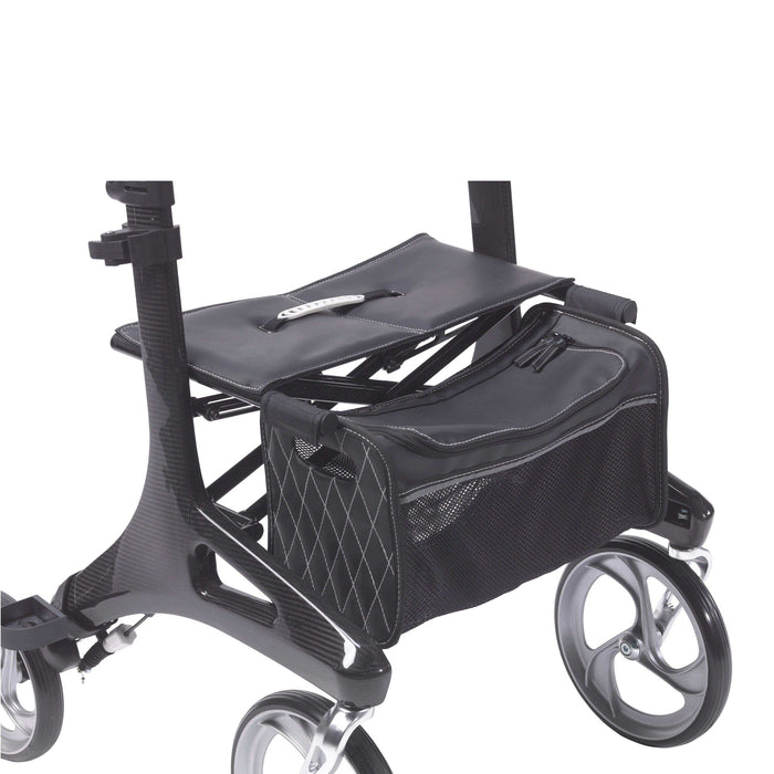 Drive Medical Nitro Elite CF Carbon Fiber Rollator Rolling Walker - Black - Elvoros