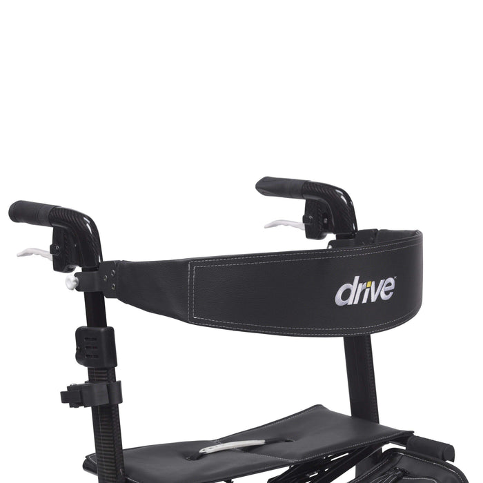 Drive Medical Nitro Elite CF Carbon Fiber Rollator Rolling Walker - Black - Elvoros