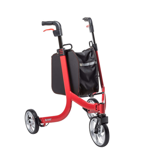 Drive Medical Nitro Euro Style 3-Wheel Rollator Rolling Walker - Elvoros