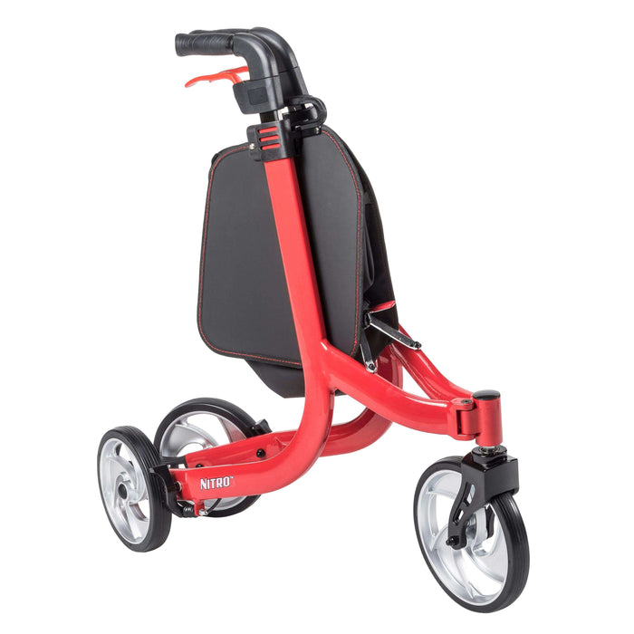 Drive Medical Nitro Euro Style 3-Wheel Rollator Rolling Walker - Elvoros
