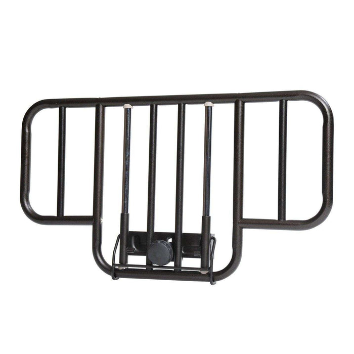 Drive Medical No Gap Half Length Side Bed Rails with Brown Vein Finish - 1 Pair - Elvoros