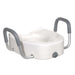 Drive Medical Premium Plastic Raised Toilet Seat with Lock and Padded Armrests, Elongated - Elvoros