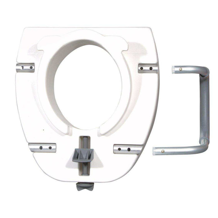 Drive Medical Premium Plastic Raised Toilet Seat with Lock and Padded Armrests, Elongated - Elvoros