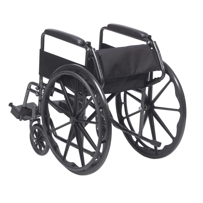 Drive Medical Silver Sport 1 Wheelchair with Full Arms and Swing away Removable Footrest - Elvoros
