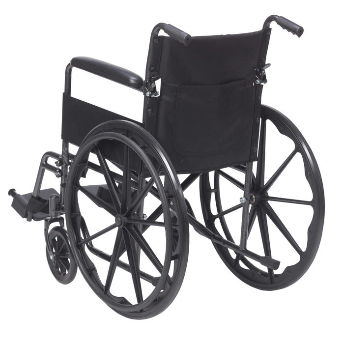 Drive Medical Silver Sport 1 Wheelchair with Full Arms and Swing away Removable Footrest - Elvoros