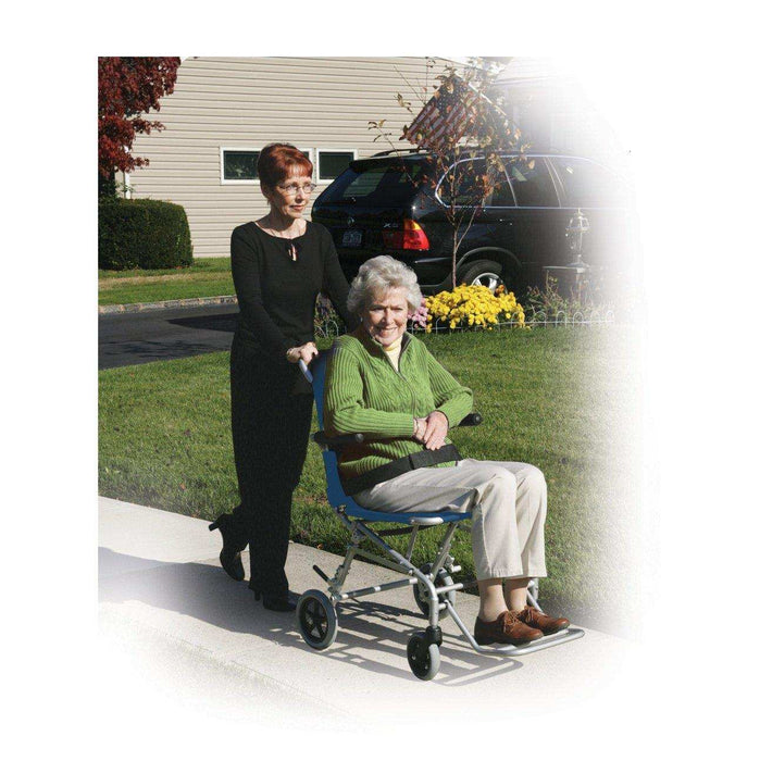 Drive Medical Super Light Folding Transport Wheelchair with Carry Bag - Elvoros