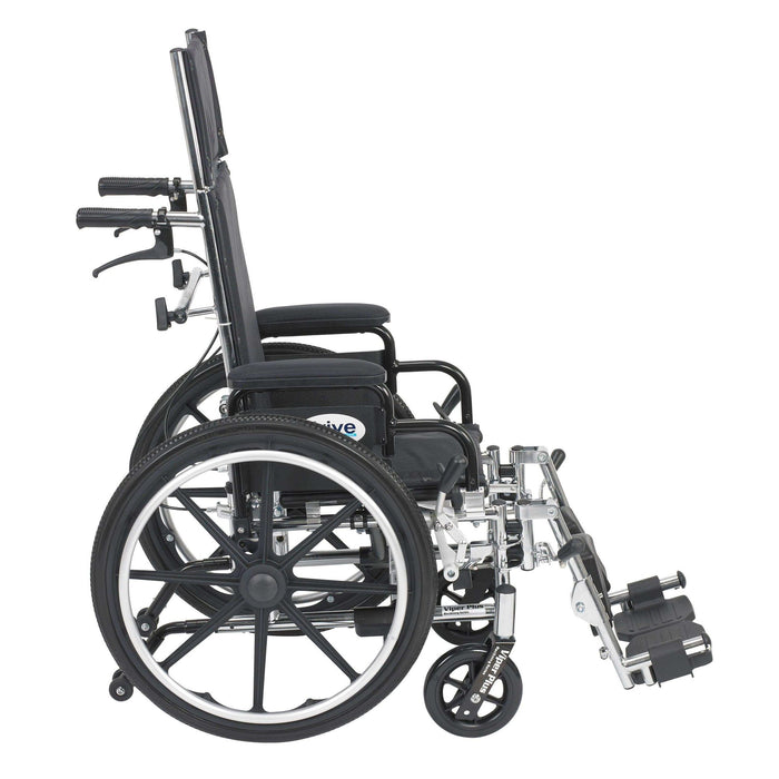 Drive Medical Viper Plus Light Weight Reclining Wheelchair with Elevating Leg rest and Flip Back Detachable Arms - Elvoros