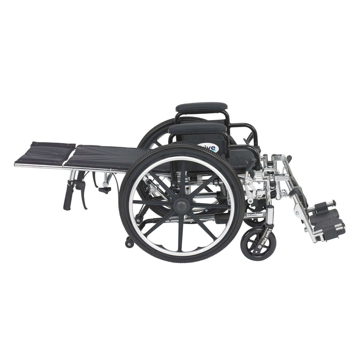 Drive Medical Viper Plus Light Weight Reclining Wheelchair with Elevating Leg rest and Flip Back Detachable Arms - Elvoros