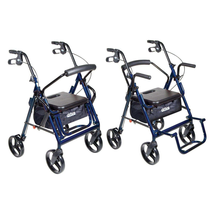 Duet Dual Function Transport Wheelchair Rollator Rolling Walker - Elvoros