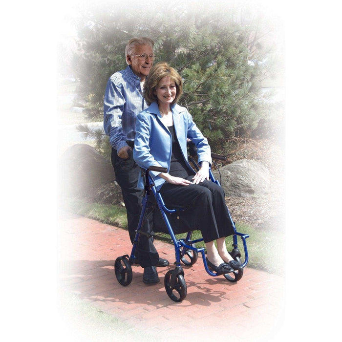 Duet Dual Function Transport Wheelchair Rollator Rolling Walker - Elvoros