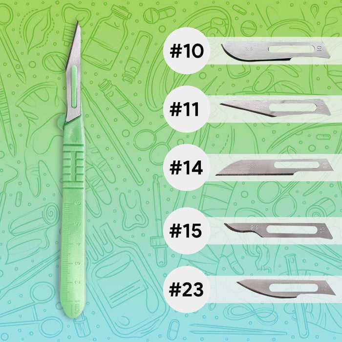 FifthPulse Disposable Scalpel Knife - #11 - Individually Wrapped Sterile Scalpel Blades - Elvoros