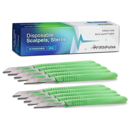 FifthPulse’s Disposable Scalpel Knife #14 - Individually Wrapped Sterile Scalpel Blades - Elvoros