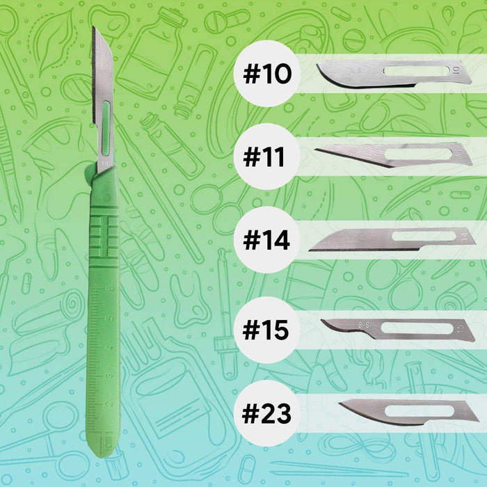 FifthPulse’s Disposable Scalpel Knife #14 - Individually Wrapped Sterile Scalpel Blades - Elvoros