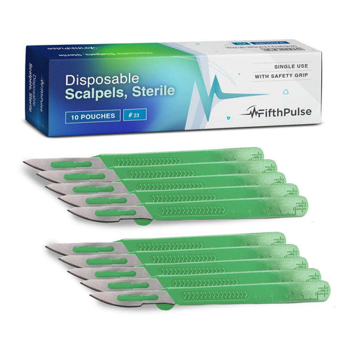 FifthPulse’s Disposable Scalpel Knife #23 - Individually Wrapped Sterile Scalpel Blades - Elvoros